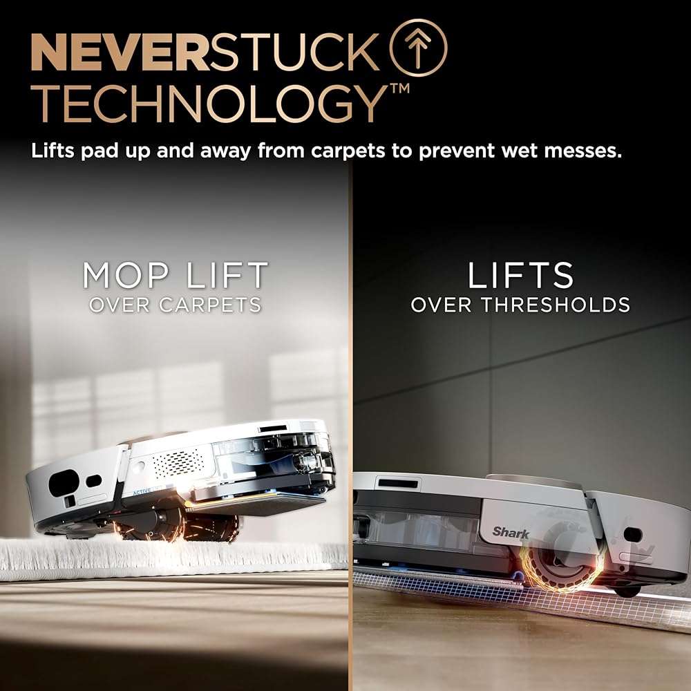 Shark PowerDetect | 2-in-1 Robot Vacuum & Mop for Carpets & Hard Floors | Powerful Suction & Mopping for Pet Hair | Self-Empty & Self-Clean NeverTouch Pro Base | 60-Day Capacity | White | AV2800ZE - Image 6