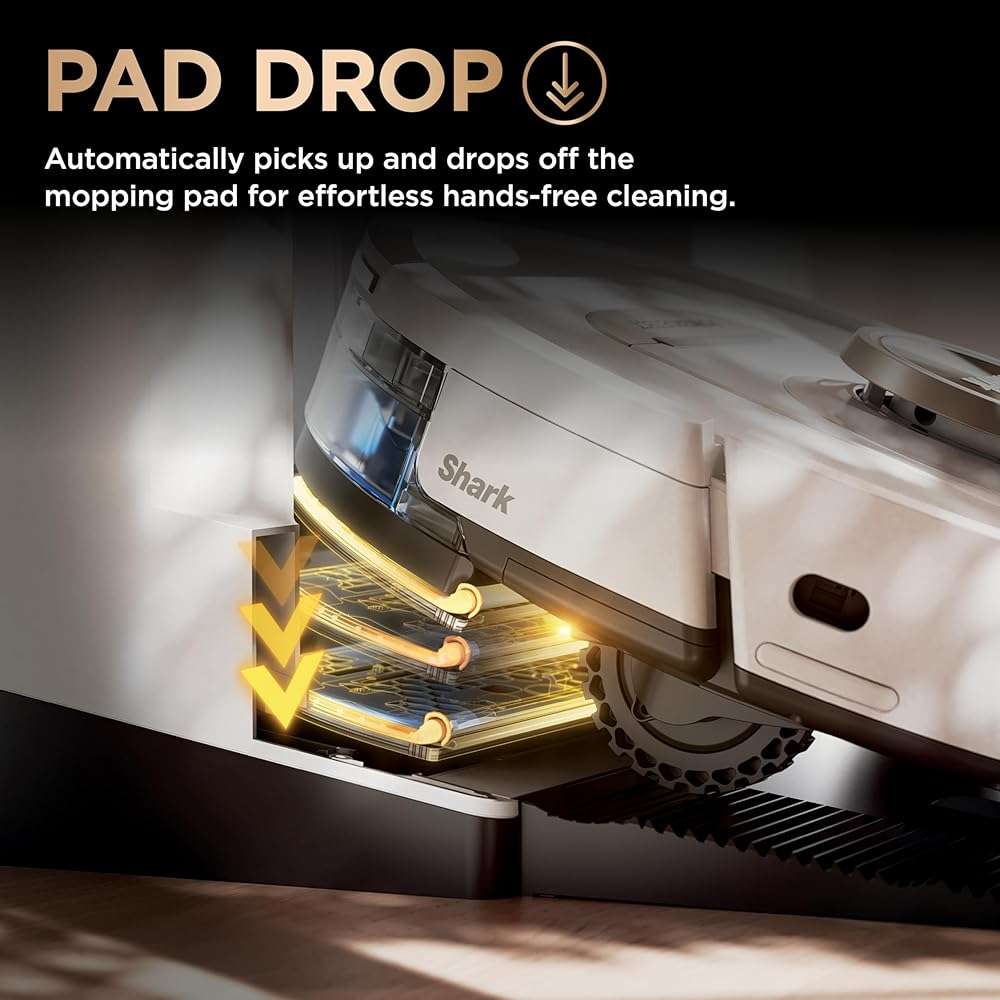 Shark PowerDetect | 2-in-1 Robot Vacuum & Mop for Carpets & Hard Floors | Powerful Suction & Mopping for Pet Hair | Self-Empty & Self-Clean NeverTouch Pro Base | 60-Day Capacity | White | AV2800ZE - Image 10