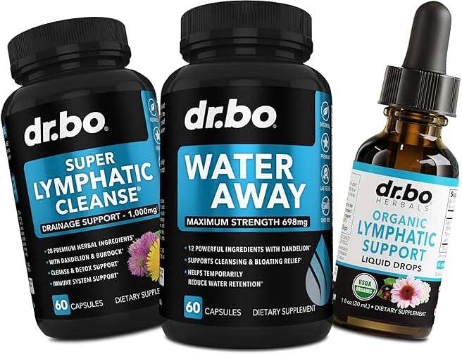 Water Pills Diuretics & Lymphatic Drainage Supplements - Natural Away Pills Water Retention & Organic Lymphatic Support Liquid Drops Cleanse - Fluid & Lymph System Support Supplement Detox - Image 1
