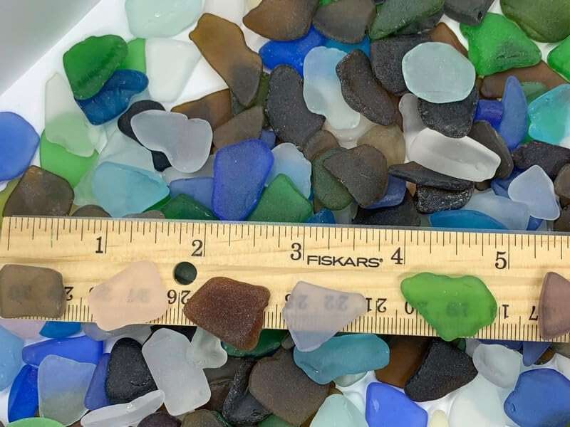 Sea Glass, Jewelry Sea Glass, Ocean Glass, 40 Pieces Mixed Sizes, Tumbled Beach Sea Glass, Seaglass, Craft Glass, Frosty Art Glass, Blues, Red, Yellow, Pink, Purple, Green, White, Brown - Image 7