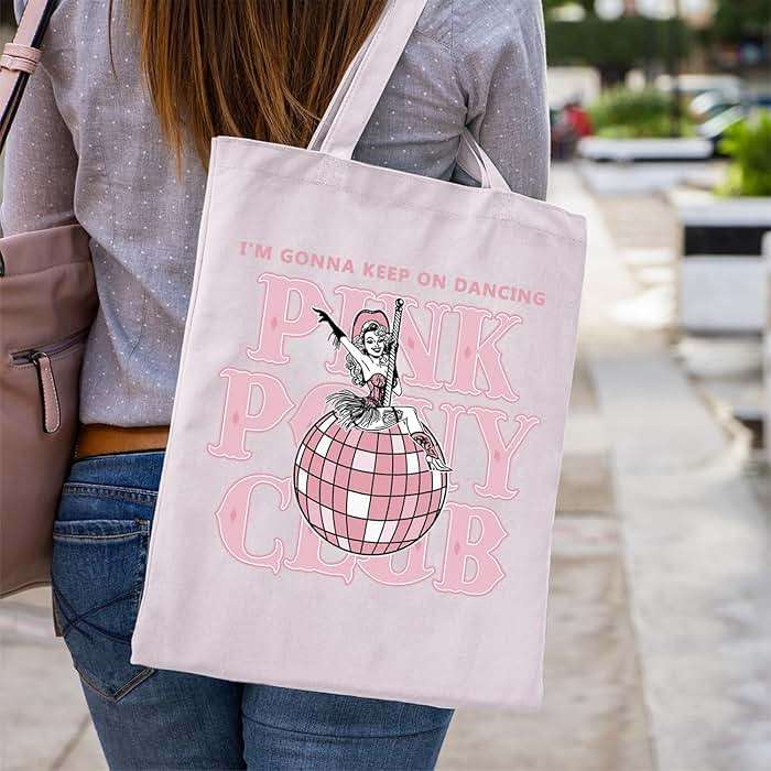 WCGXKO Singer Pink Tote Bag Pride Music Fan Gift Song Lyrics Concert Merch - Image 5