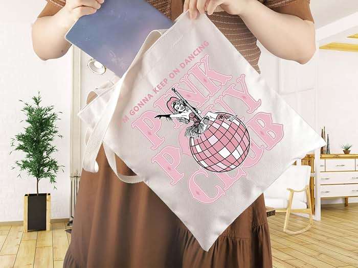 WCGXKO Singer Pink Tote Bag Pride Music Fan Gift Song Lyrics Concert Merch - Image 6
