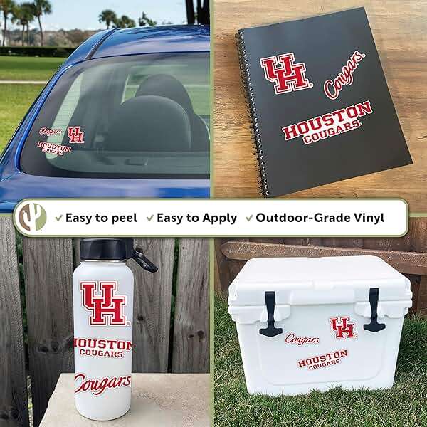 Desert Cactus University of Houston Sticker Cougars UH Vinyl Decals Laptop Water Bottle Car Scrapbook T5 (Type 5-1) - Image 2