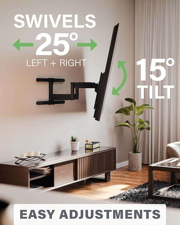 Made for Amazon Universal Large Full-Motion TV Wall Mount for Amazon Fire TV Smart TVs 42” to 90” - Image 4