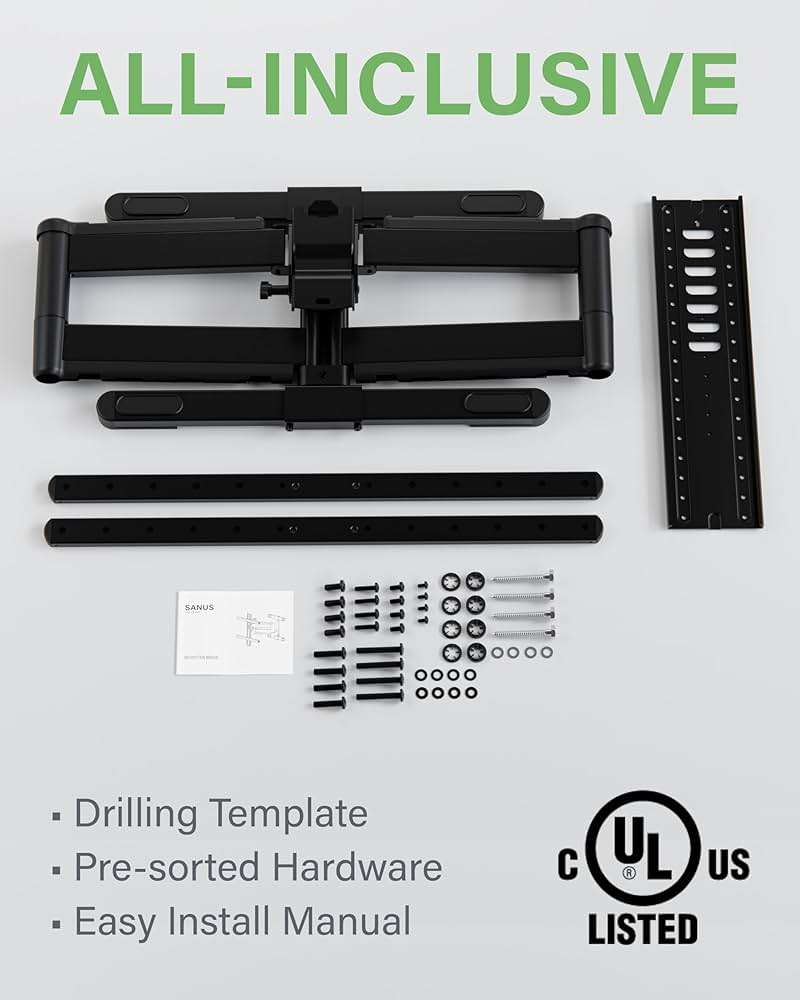 Made for Amazon Universal Large Full-Motion TV Wall Mount for Amazon Fire TV Smart TVs 42” to 90” - Image 8