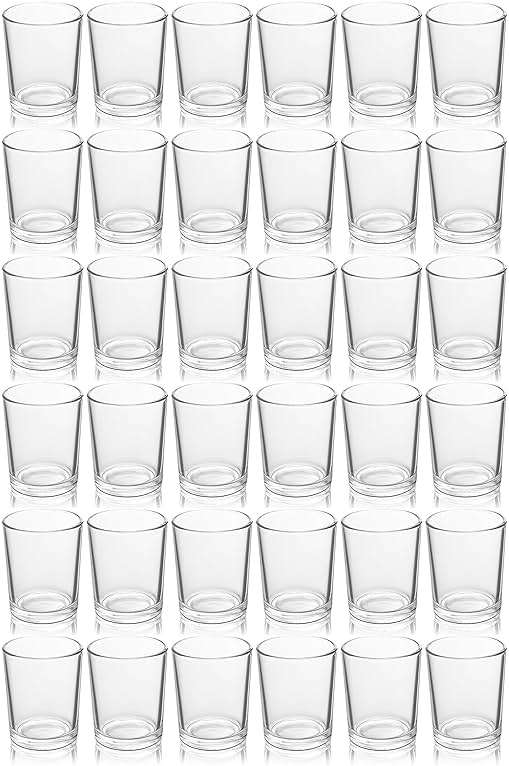 BTGLLAS 36pcs Clear Glass Tea Light Holders - Votive Candle Holders Bulk for Weddings Events - Glass Votives for Wedding Centerpieces, Christmas, Thanksgiving - Candle Accessories Decor (36, Clear) - Image 1