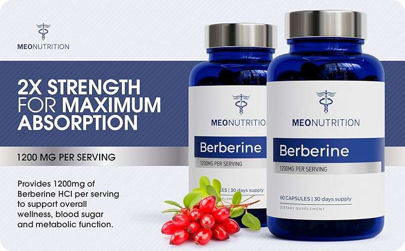 Meo Nutrition Berberine Supplement 1200mg HCI - 60 Capsules, 3rd Party Lab Tested, Non-GMO, GMP Certified - Supports Metabolic Health & Overall Wellness - Image 4