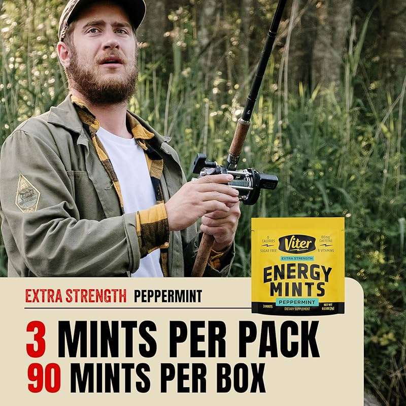 Viter Energy Caffeine Mints 80mg Extra Strength - 90 Pieces Caffeinated with B Vitamins. Sugar Free Vegan Breath Mint. Energize Nootropic Focus Booster for Fast Alertness (Peppermint Flavor, 30 Pack) - Image 4