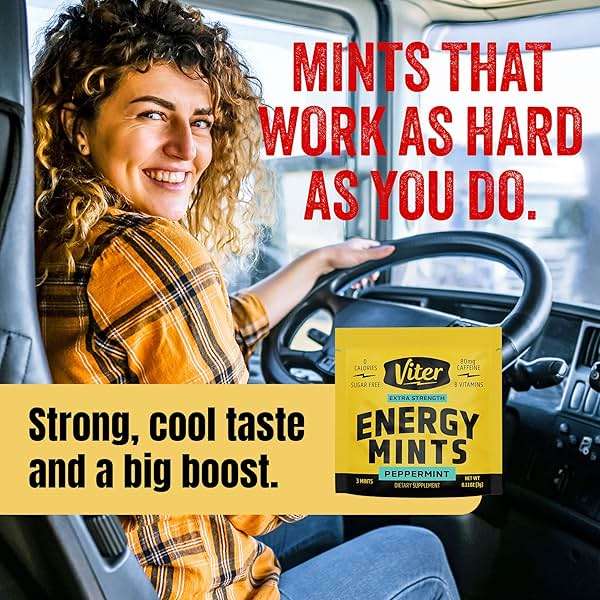 Viter Energy Caffeine Mints 80mg Extra Strength - 90 Pieces Caffeinated with B Vitamins. Sugar Free Vegan Breath Mint. Energize Nootropic Focus Booster for Fast Alertness (Peppermint Flavor, 30 Pack) - Image 8