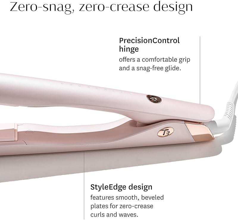 T3 SinglePass Smooth X Flat Iron, Professional Hair Straightener for Women with Extra-Long Korean Ceramic Plates & 9 Heat Settings for Straightening, Curling & Waving Fine to Thick Hair - Image 7