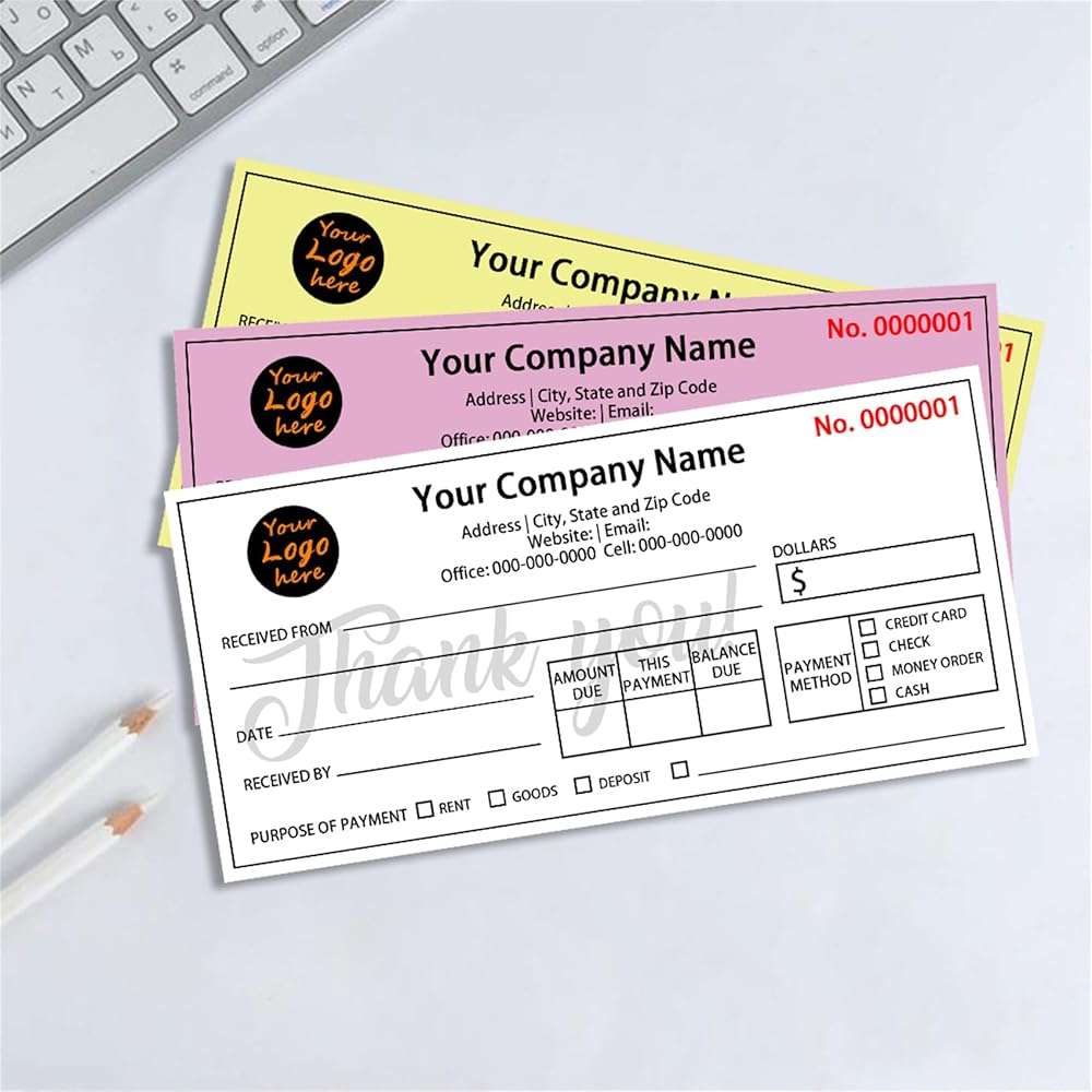 Custom Invoice Book in 3-Part /2-Part Receipt Book with Carbon Copies Personalized Carbonless Service Invoice Form Books Sales Order Book with Company Name Logo Address,H3-Receipt Book - Image 4