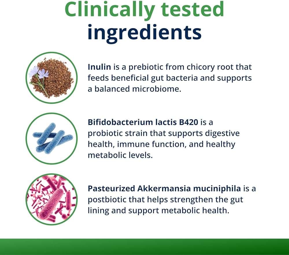Metagenics UltraFlora Triplebiotic - Prebiotic, Probiotic & Postbiotic Blend with Akkermansia for Gut Health* - Supports Digestive Balance, Microbiome & Immune Function* - Shelf-Stable - 30 Capsules - Image 6