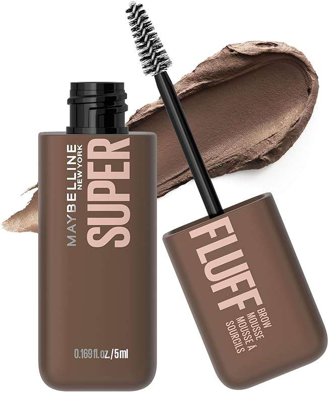 Maybelline Superfluff Volumizing Brow Mousse, All Day Tinted Brow Gel For Soft Full Brows, Medium Brown, 1 Count - Image 1