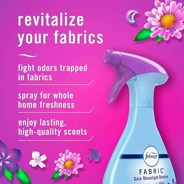 Febreze Fabric Spray, Air Freshener, Odor-Fighting Fabric Refresher, Couch and Linen Spray, Sneaker Balls Alternative, Multi-Use, Gain Moonlight Breeze Scent, 23.6 fl oz - Image 2