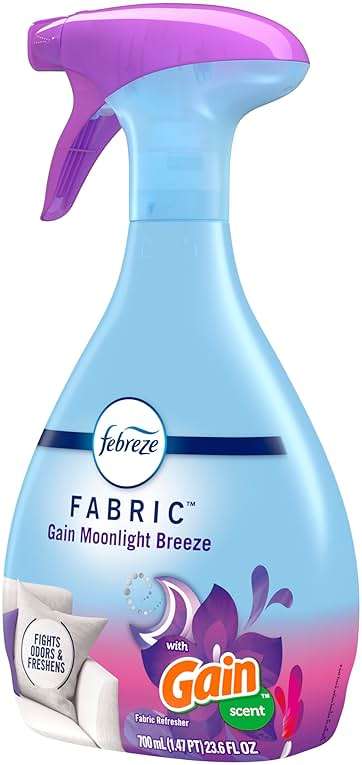 Febreze Fabric Spray, Air Freshener, Odor-Fighting Fabric Refresher, Couch and Linen Spray, Sneaker Balls Alternative, Multi-Use, Gain Moonlight Breeze Scent, 23.6 fl oz - Image 9