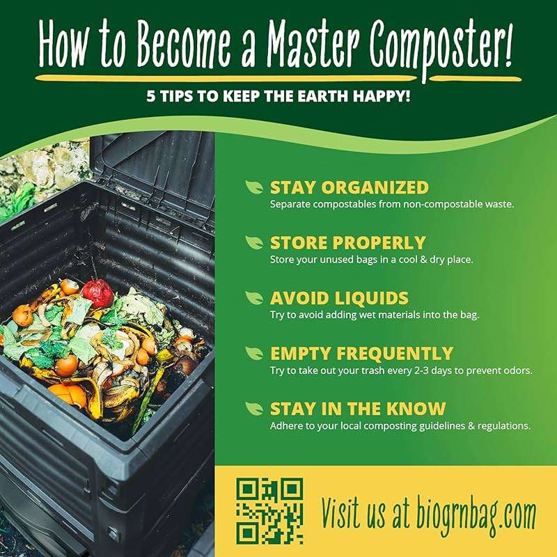 10-13 Gallon Compostable Trash Bags Drawstring 30 Bags Heavy Duty Extra Thick 1 Mil 49.21 Liter Biodegradable Trash Bags Compost Bags Green for Kitchen ASTM D6400 US BPI and OK Compost Home Certified - Image 7