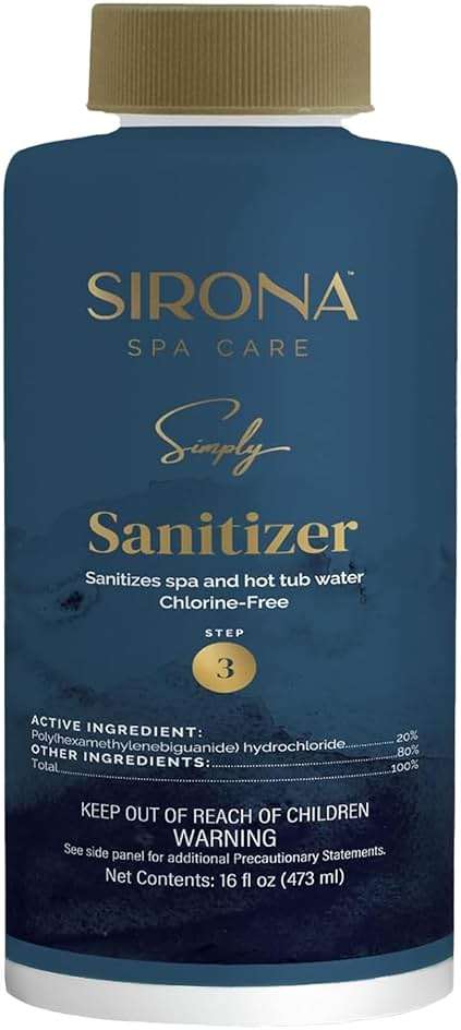Sirona Spa Care Simply Sanitizer – Step 3 in The 3-Step Sirona Simply Chlorine-Free & Bromine-Free System for Spas & Hot Tubs, 16 fl oz (82317) - Image 1