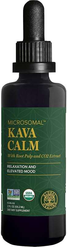 Global Healing Center - Organic Kava Calm - MicroSomal Tech, Pure Kava Drops - Induce Calmness, Particularly Those Involved with GABA - Image 1