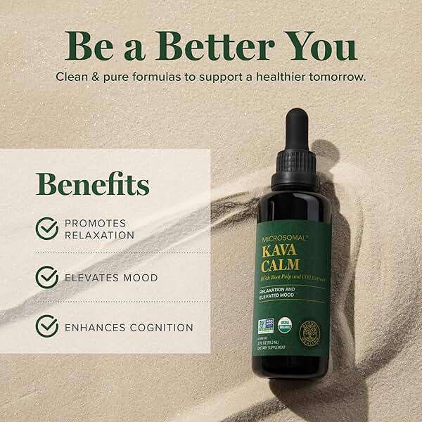 Global Healing Center - Organic Kava Calm - MicroSomal Tech, Pure Kava Drops - Induce Calmness, Particularly Those Involved with GABA - Image 4
