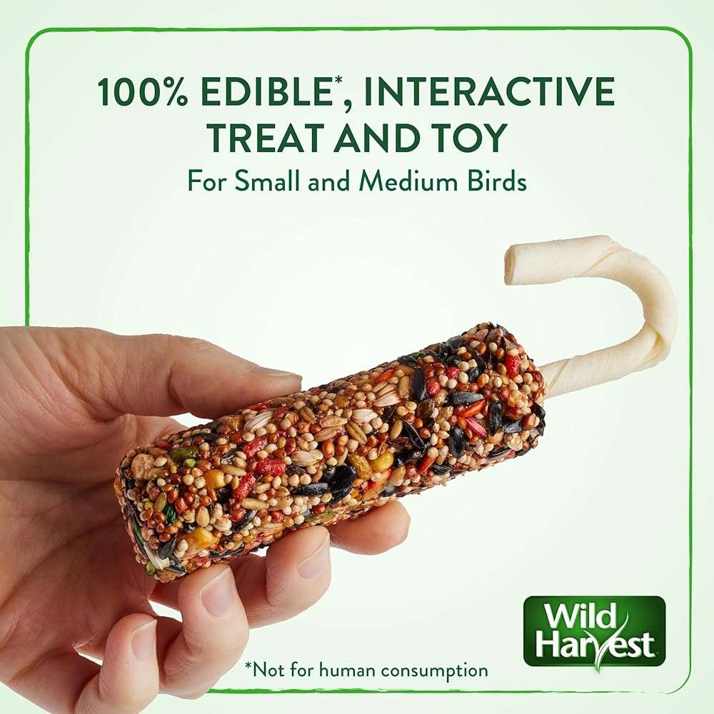 Wild Harvest Treat Stick with Tough Core for Small and Medium Birds, 1 oz Count, 100% Edible Interactive Treat and Toy Made with Rawhide Prepared Especially for Birds - Image 3