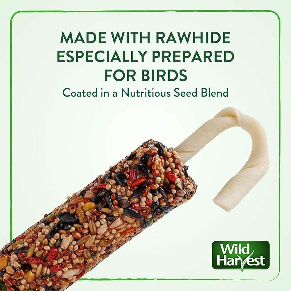 Wild Harvest Treat Stick with Tough Core for Small and Medium Birds, 1 oz Count, 100% Edible Interactive Treat and Toy Made with Rawhide Prepared Especially for Birds - Image 4