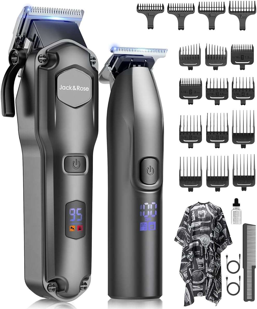 Jack & Rose Clippers and Trimmers Set, Cordless Hair Clippers for Men, Barber Clippers Set - Image 1