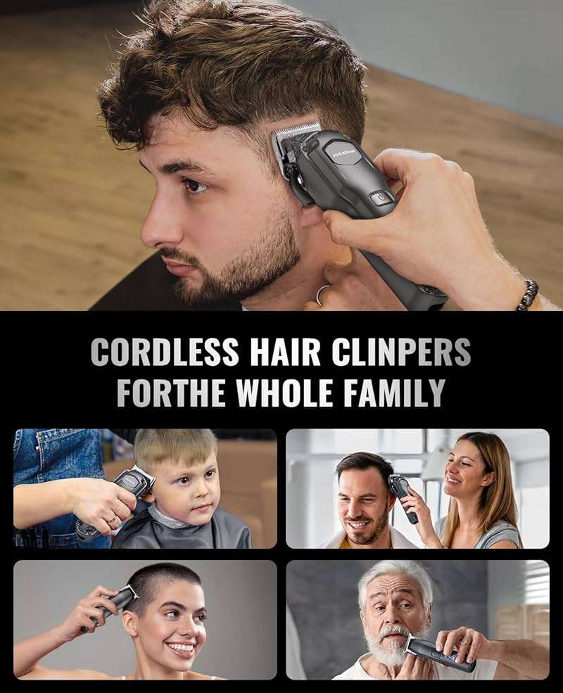 Jack & Rose Clippers and Trimmers Set, Cordless Hair Clippers for Men, Barber Clippers Set - Image 2
