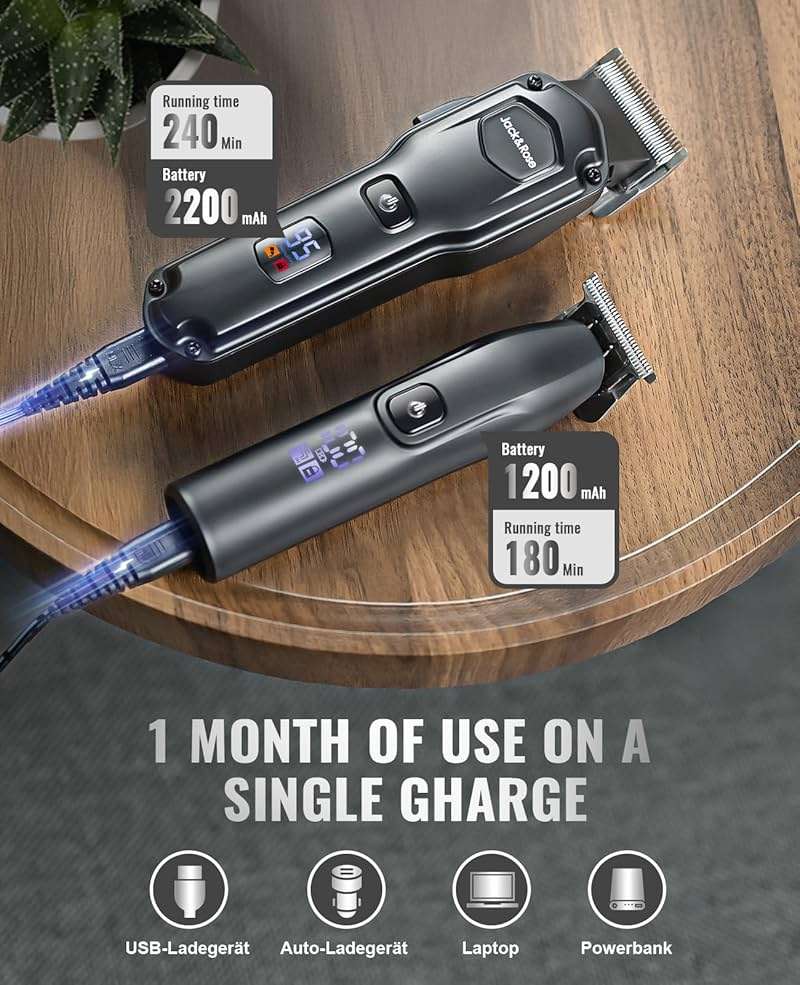 Jack & Rose Clippers and Trimmers Set, Cordless Hair Clippers for Men, Barber Clippers Set - Image 6