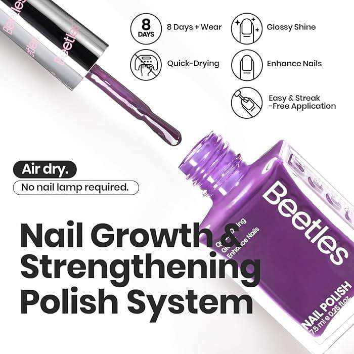 Beetles Nail Polish Set, 6 Colors Quick Dry Jelly Nail Polish Kit, & Sheer Jelly Syrup Nails Enchanted Night Gifts for Women Salon DIY Manicure Kit - Image 2