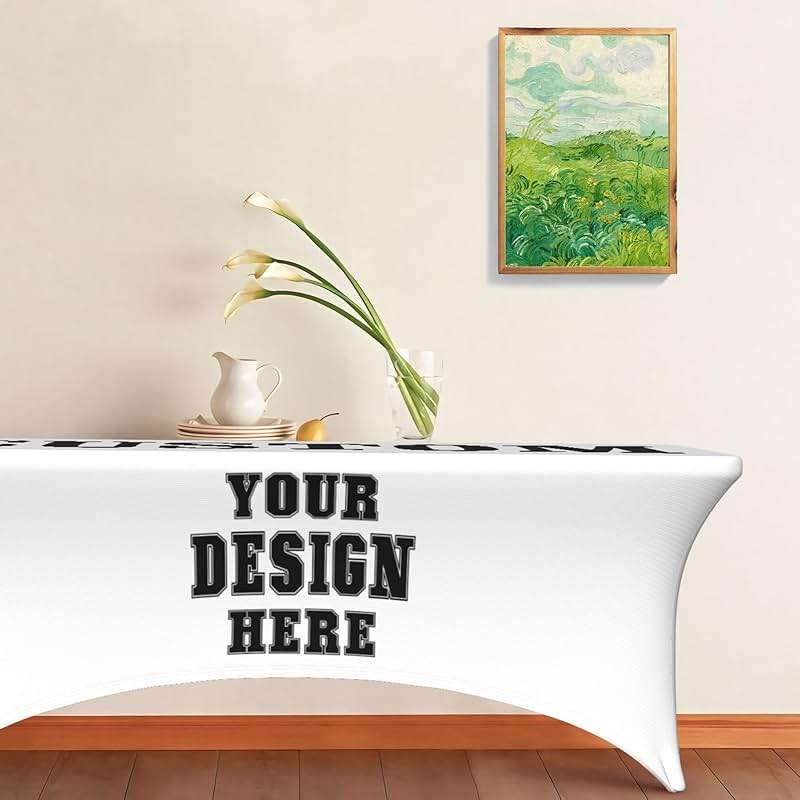 Custom Table Cloth with Business Logo 6 FT Custom Tablecloth with Text Image Customized for Business Tradeshow Events Birthday Party Wedding Decor Personalized Table Cloth - Image 2
