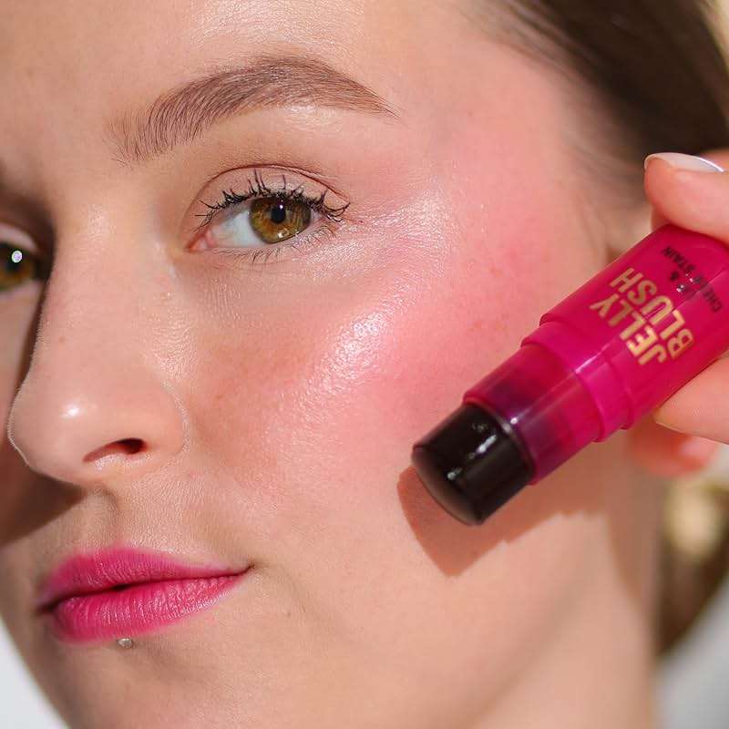 Revolution, Jelly Blush Stick Lip & Cheek Stain, Sheer, Buildable Coverage with Hydrating Hyaluronic Acid & Aloe for Multi-Use Glow, Vegan & Cruelty-Free, Cherry Red - Image 5