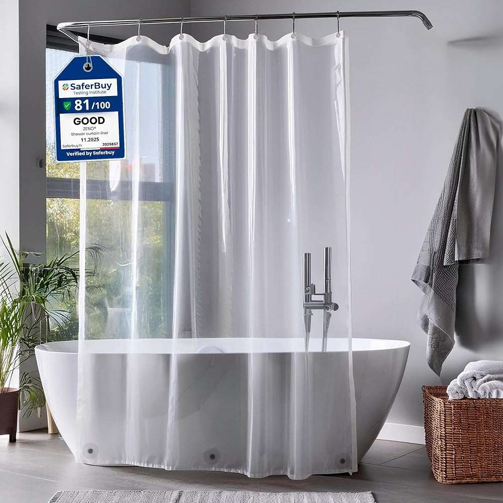 ZENO Clear Shower Curtain Liner – 72" x 72" Premium PEVA Liner with Rustproof Grommets & 3 Magnets – Waterproof, Lightweight Bathroom Curtain Set - Image 1