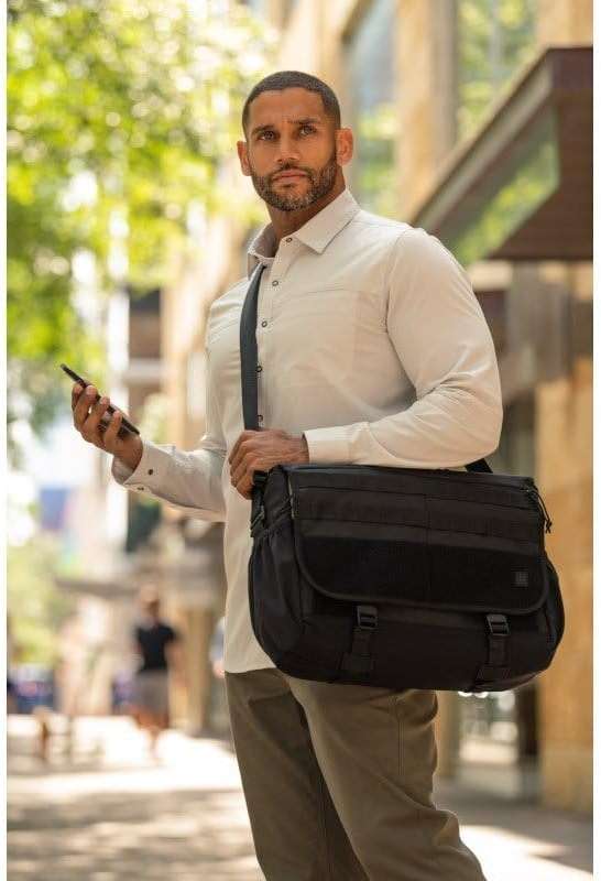 5.11 Tactical Overwatch Messenger Bag, EDC Laptop Carrying Case with Shoulder Strap, Black, 18L, Style 56648ABR - Image 6