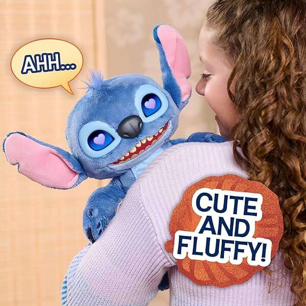 Disney Stitch Many Moods 14-inch Interactive Plush, 50+ Sounds & Phrases, LCD Eyes, Inspired by Disney's new Live-Action Lilo & Stitch Movie, Toy for Fans, Girls, Boys, Kids 3+ by Just Play - Image 2