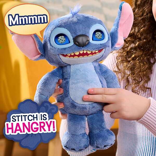Disney Stitch Many Moods 14-inch Interactive Plush, 50+ Sounds & Phrases, LCD Eyes, Inspired by Disney's new Live-Action Lilo & Stitch Movie, Toy for Fans, Girls, Boys, Kids 3+ by Just Play - Image 4