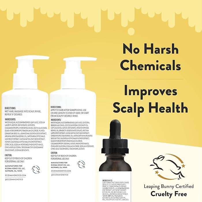 ECZEMA HONEY Scalp Kit - Natural Anti Dandruff Shampoo, Conditioner, & Scalp Oil for Flakes - Argan Oil & Tea Tree Oil for Hair - Eczema Treatment Helps Psoriasis, Seborrheic Dermatitis, & More - Image 5