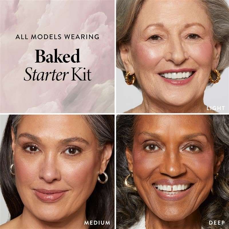 LAURA GELLER NEW YORK Baked Starter Kit: Porcelain - Best of the Best Full Face Palette + Baked Balance-n-Brighten Powder Foundation + Retractable Angled Kabuki Brush Set - Image 2