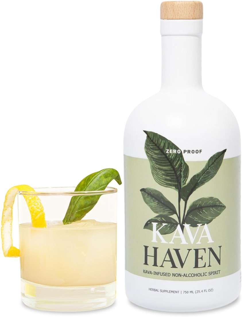 Kava Haven Non Alcoholic Spirit, 750mL Bottle | Kava Kava Drink | Non Alcohol Alternative Spirit for Mixed Drink Recipes | Low Calorie | All Natural | - Lemon Ginger Flavor (17 Servings) - Image 1