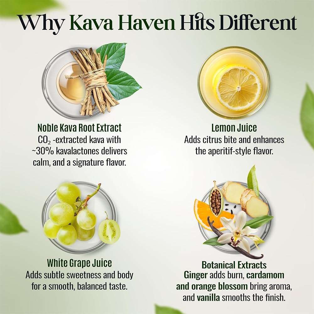 Kava Haven Non Alcoholic Spirit, 750mL Bottle | Kava Kava Drink | Non Alcohol Alternative Spirit for Mixed Drink Recipes | Low Calorie | All Natural | - Lemon Ginger Flavor (17 Servings) - Image 5