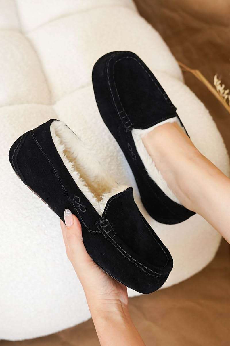 Project Cloud 100% Genuine Leather Slippers for Women - Fur Lined Outdoor Slippers for Women Footwear with Memory Foam - Stylish Womens Moccasin (Cathi) - Image 5