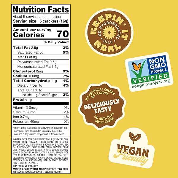 Back To Nature, Crackers Stoneground Rosemary And Olive Oil, 5 Ounce - Image 2
