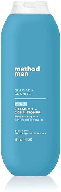 Method Men 2-in-1 Shampoo and Conditioner, Glacier + Granite - Cleans and Conditions with Argan and Jojoba Oil - Made without Parabens - 14 oz - Image 1