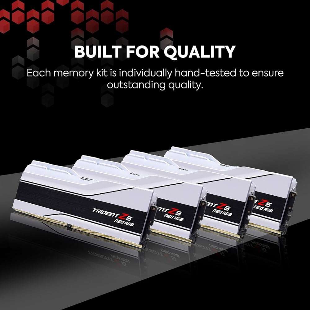 G.SKILL Trident Z5 Neo RGB Series DDR5 RAM (AMD EXPO) 32GB (2x16GB) 6400MT/s CL30-39-39-102 1.40V Desktop Computer Memory U-DIMM - Matte White (F5-6400J3039G16GX2-TZ5NRW) - Image 5