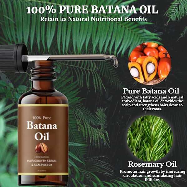 Batana Oil for Hair Growth, 100% Organic Batana Oil from Honduras with Rosemary, Enhances Hair & Skin Radiance Nourishment, Reduce Hair Loss, Batana Hair Oil for Women and Ma, 30ml / 1 Fl Oz (1) - Image 3