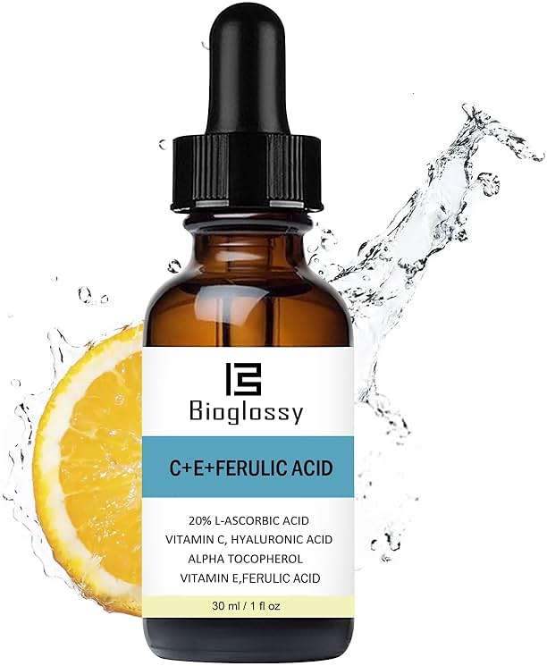 Bioglossy Vitamin CE Ferulic Acid Serum 20% Vitamin C Serum + Vitamin E & Hyaluronic Acid - Skin Moisturizer Face Dark Spot Corrector and Anti Aging 30ml / 1 fl.oz - Image 9