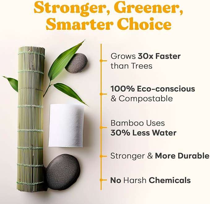 ZENO Organic Bamboo Toilet Paper 3 Ply - Sustainable Toilet Paper - 12 Jumbo Rolls & 350 Sheets Per Roll - Septic Safe - 100% Natural - PFAS & BPA Free - FSC Certified - Image 5