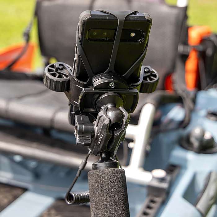 YakAttack RotoGrip Phone Holder Pro with LockNLoad Mount | Kayak Phone Mount for Fishing & Boating | One-Hand Operation | Fits iPhone 15 Pro Max, Galaxy S24 Ultra, Pixel 8 Pro | Made in USA - Image 8