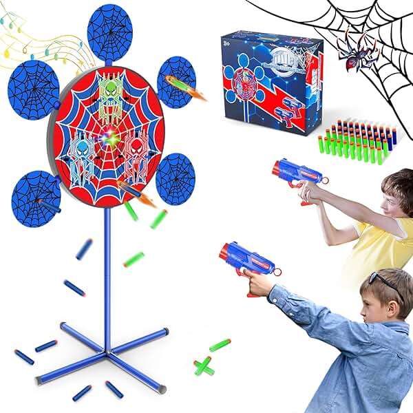 M&LD Shooting Games, 40 Foam Darts & Shooting Targets & 2 Toy Guns, Birthday Party Family Outdoor Games, Outside Backyard Yard Games for Kids Ages 4-8 - Image 1