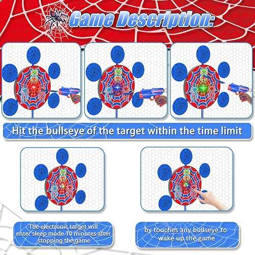 M&LD Shooting Games, 40 Foam Darts & Shooting Targets & 2 Toy Guns, Birthday Party Family Outdoor Games, Outside Backyard Yard Games for Kids Ages 4-8 - Image 5