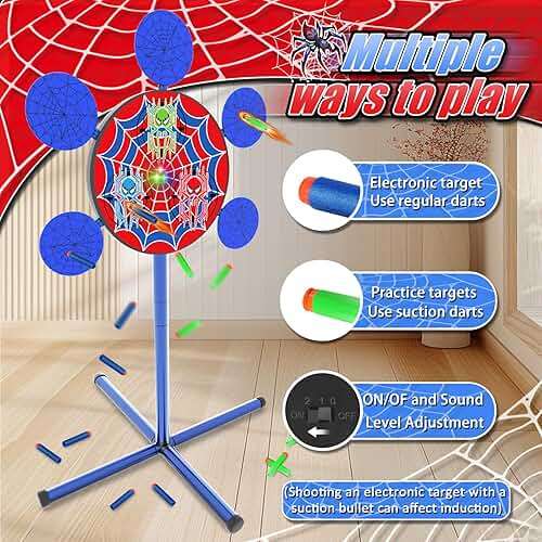 M&LD Shooting Games, 40 Foam Darts & Shooting Targets & 2 Toy Guns, Birthday Party Family Outdoor Games, Outside Backyard Yard Games for Kids Ages 4-8 - Image 6